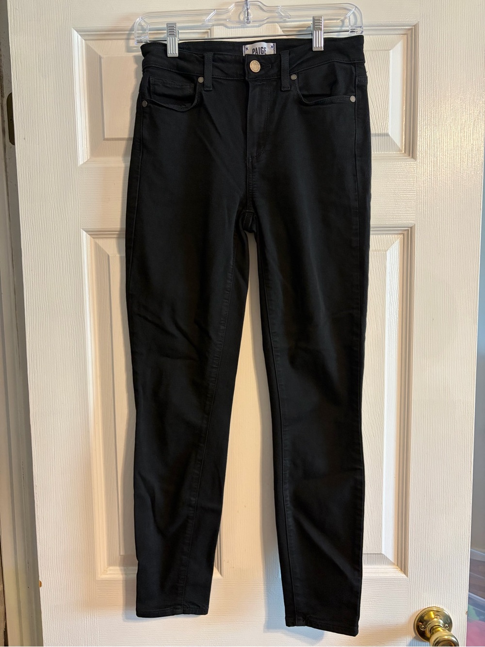 PAIGE Hoxton Ankle Skinny Jeans Womens 26 Dusty Black High Rise Stretch